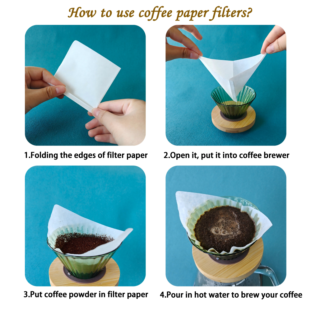 Saco de filtro de papel quadrado para café (disponível em tamanhos diferentes)