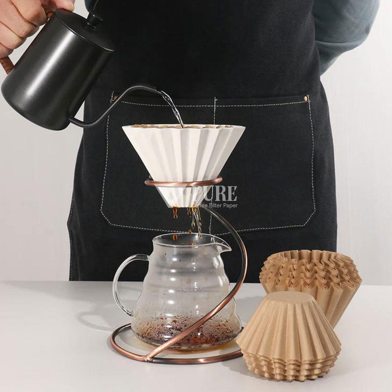 Eco Heat Disposable Basket Coffee Filters Paper, OEM B01 Unbleached Basket Coffee Filter Paper